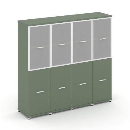 Concept Шкаф 4 узкие секции, 4 ниши  CN.STU-442 RMW W Кобо/Металл Белый/Сатин 1668*420*1554