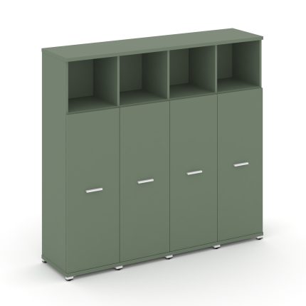 Concept Шкаф 4 узкие секции, 4 ниши  CN.STU-443 W Кобо/Металл Белый 1668*420*1554