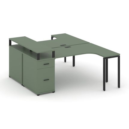 Concept Рабочая станция CN.DSA-408 B Кобо/Металл Черный 2000*1180*917