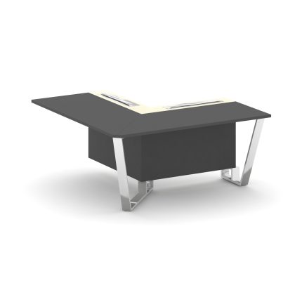 Steel Meet Проходной угловой модуль левый MM-PR.B.SPPOU-16(L) Антрацит/Ваниль Глянец/Нержавеющая Ста