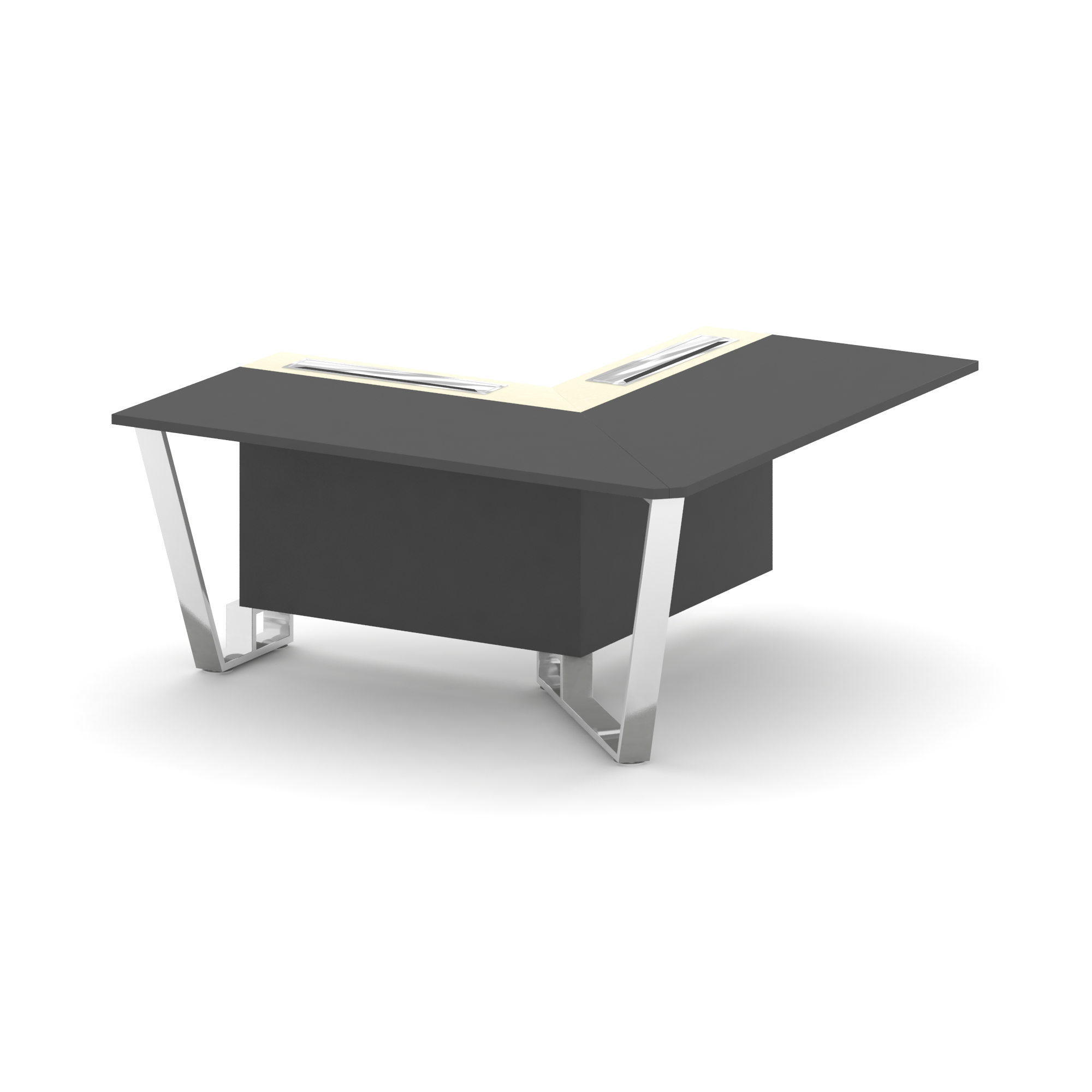 Steel Meet Проходной угловой модуль правый MM-PR.B.SPPOU-16(R) Антрацит/Ваниль Глянец/Нержавеющая Ст