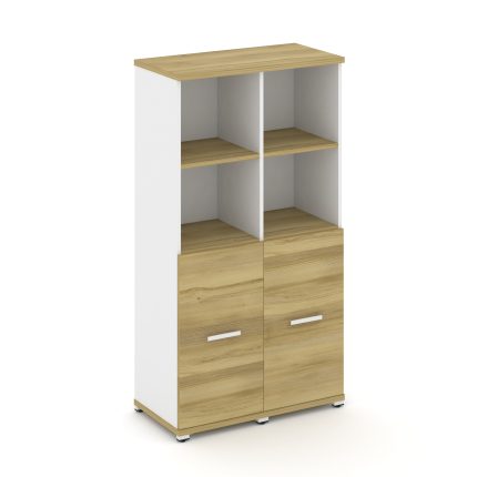 Concept Шкаф 2 узкие секции, 4 ниши CN.STU-421 W Дуб Винченцо/Белый Бриллиант/Металл Белый 836*420*1