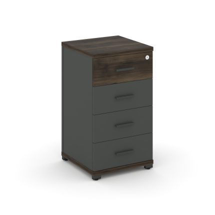 Concept Тумба опорная/приставная 4 ящ. CN.TUO-002 A Дуб Мали/Антрацит/Металл Антрацит 420*420*750