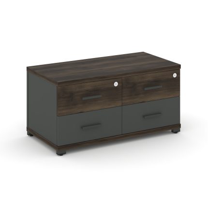 Concept Тумба приставная широкая 4 ящ. CN.TSP-001 A Дуб Мали/Антрацит/Металл Антрацит 836*420*416