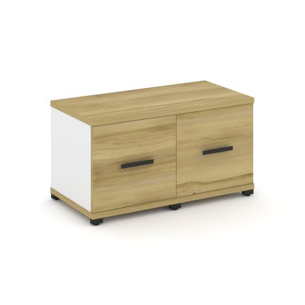 Concept Шкаф 2 узкие секции, 1 ниша CN.STU-123 B Дуб Винченцо/Белый Бриллиант/Металл Черный 836*420*