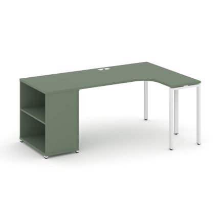 Concept Стол эргономичный с опорным стеллажом CN.SA-202(R) Кобо/Металл Белый 2000*1180*750