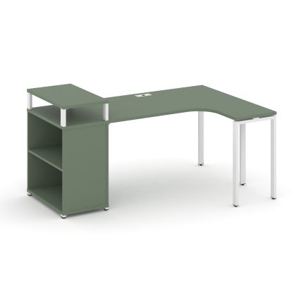 Concept Стол эргономичный с опорным стеллажом с верх. горизонтом CN.SA-204(R) Кобо/Металл Белый 2000