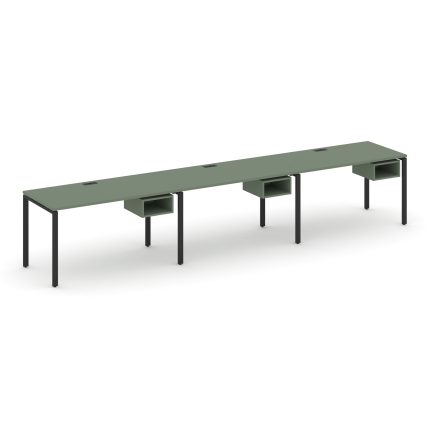 Concept Рабочая станция односторонняя с подвес. тумбами 3 места CN.ORS-122 Кобо/Металл Черный 3540*7