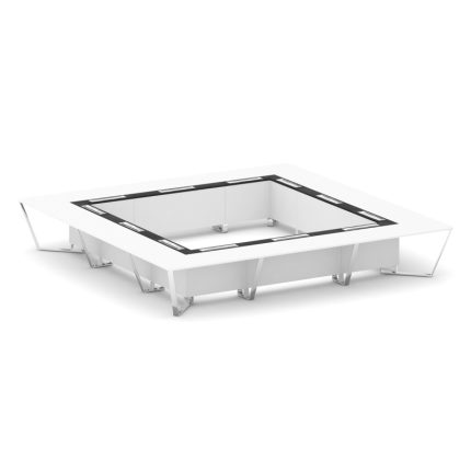 Steel Meet Стол переговорный квадратный MMK-PR.B.SP-24K Белый Бриллиант/Графит Глянец/Нержавеющая Ст