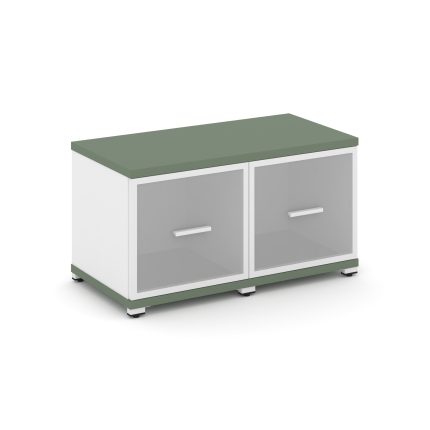 Concept Шкаф 2 узкие секции, 1 ниша CN.STU-123 RMW W Кобо/Белый Бриллиант/Металл Белый/Сатин 836*420