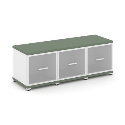 Concept Шкаф 3 узкие секции, 1 ниша CN.STU-133 RMW W Кобо/Белый Бриллиант/Металл Белый/Сатин 1252*42