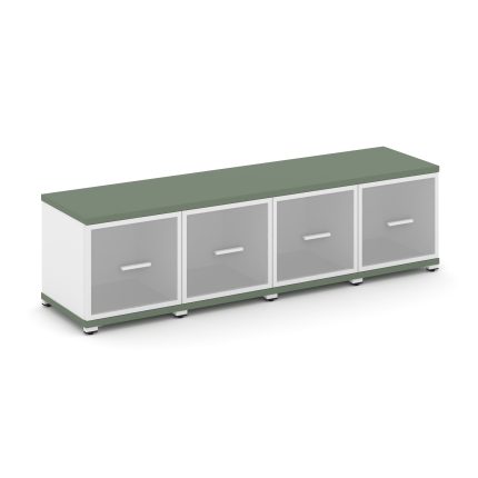 Concept Шкаф 4 узкие секции, 1 ниша CN.STU-143 RMW W Кобо/Белый Бриллиант/Металл Белый/Сатин 1668*42