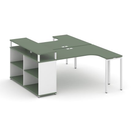 Concept Рабочая станция с опорным стеллажом с верх. горизонтом CN.DSA-203 Кобо/Белый Бриллиант/Метал