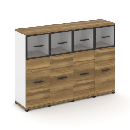 Concept Шкаф 4 узкие секции, 3 ниши CN.STU-344 RPB B Сандал Янтарный/Белый Бриллиант/Металл Черный/П