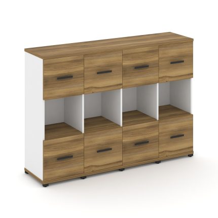 Concept Шкаф 4 узкие секции, 3 ниши CN.STU-345 B Сандал Янтарный/Белый Бриллиант/Металл Черный 1668*