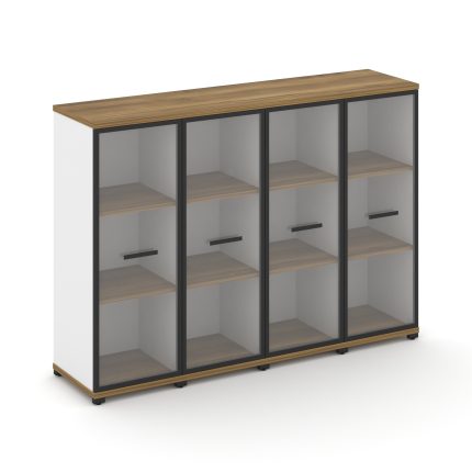 Concept Шкаф 4 узкие секции, 3 ниши CN.STU-346 RPB B Сандал Янтарный/Белый Бриллиант/Металл Черный/П