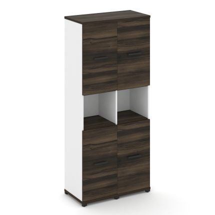 Concept Шкаф 2 узкие секции, 5 ниш CN.STU-523 B Дуб Мали/Белый Бриллиант/Металл Черный 836*420*1922