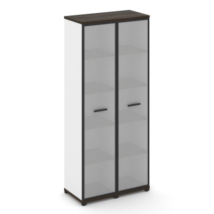 Concept Шкаф 2 узкие секции, 5 ниш CN.STU-528 RMB B Дуб Мали/Белый Бриллиант/Металл Черный/Сатин 836