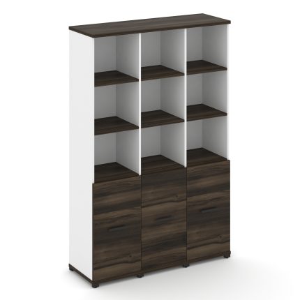 Concept Шкаф 3 узкие секции, 5 ниш CN.STU-531 B Дуб Мали/Белый Бриллиант/Металл Черный 1252*420*1922