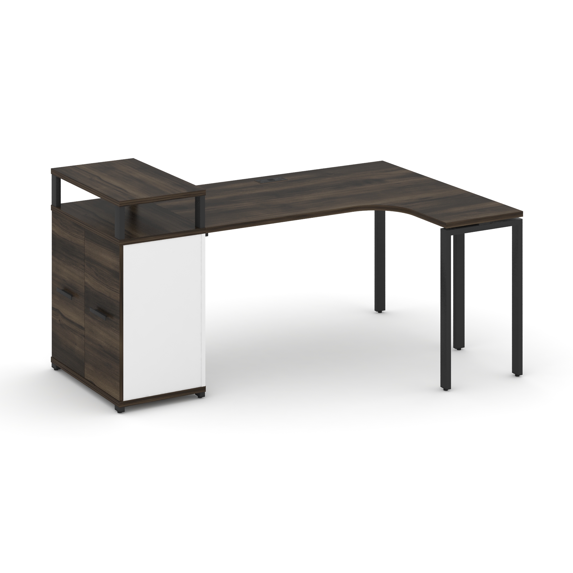 Concept Стол эргономичный с опорным распаш. шкафом с верх. горизонтом CN.SA-211(R) B Дуб Мали/Белый