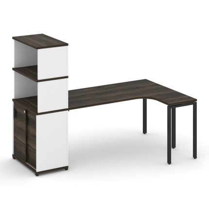 Concept Стол эргономичный с опорным шкафом-купе с надставкой выс.  CN.SA-222(R) B Дуб Мали/Белый Бри