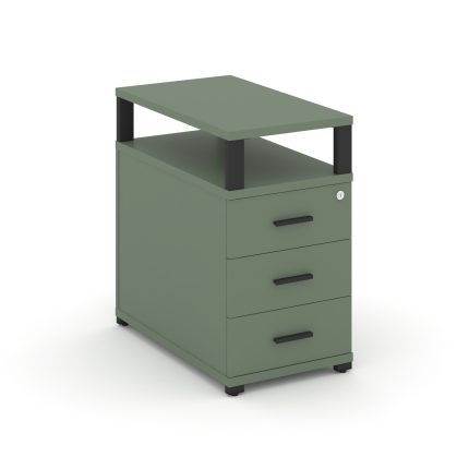 Concept Тумба приставная 3 ящ. с надставкой CN.TGP-001 B Кобо/Металл Черный 420*720*750