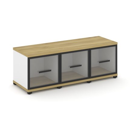 Concept Шкаф 3 узкие секции, 1 ниша CN.STU-133 RPB B Дуб Винченцо/Белый Бриллиант/Металл Черный/Проз