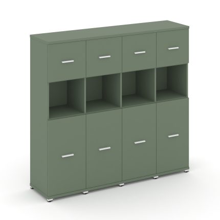 Concept Шкаф 4 узкие секции, 4 ниши CN.STU-445 W Кобо/Металл Белый 1668*420*1554