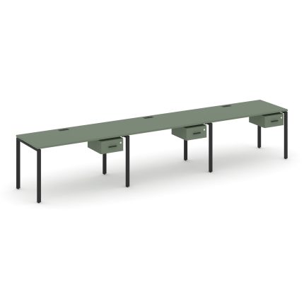 Concept Рабочая станция односторонняя с подвес. тумбами 3 места CN.ORS-131 B Кобо/Металл Черный 4140