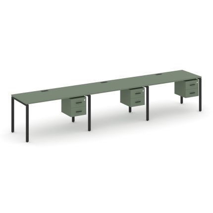 Concept Рабочая станция односторонняя с подвес. тумбами 3 места CN.ORS-133 B Кобо/Металл Черный 2940