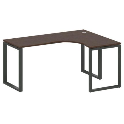 Metal System Стол криволинейный правый на О-образном м/к БО.СА-4 (R) Венге Цаво/Металл Антрацит 1600