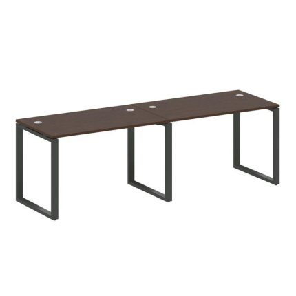 Metal System Рабочая станция на 2 места на О-образном м/к БО.СМ-2.2 Венге Цаво/Металл Антрацит 2400*