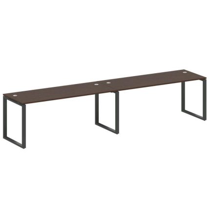 Metal System Рабочая станция на 2 места на О-образном м/к БО.СМ-2.5 Венге Цаво/Металл Антрацит 3600*