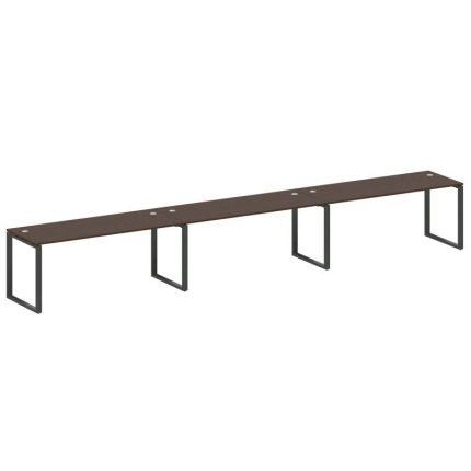 Metal System Рабочая станция на 3 места на О-образном м/к БО.СМ-3.5 Венге Цаво/Металл Антрацит 5400*