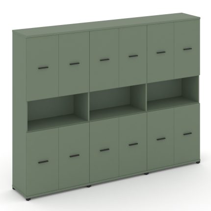 Concept Шкаф 3 широкие секции, 5 ниш CN.STS-533 B Кобо/Металл Черный 2500*420*1922