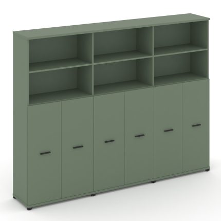 Concept Шкаф 3 широкие секции, 5 ниш CN.STS-534 B Кобо/Металл Черный 2500*420*1922