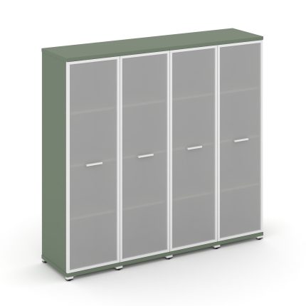 Concept Шкаф 4 узкие секции, 4 ниши CN.STU-446 RMW W Кобо/Металл Белый/Сатин 1668*420*1554