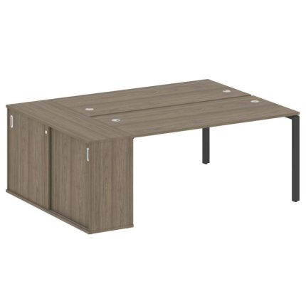 Metal System Рабочая станция с шкафом-купе на П-образном м/к БП.РС-СШК-1.4 Т Вяз Благородный/Металл