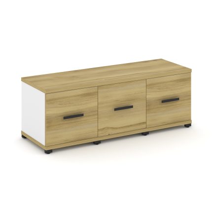 Concept Шкаф 3 узкие секции, 1 ниша CN.STU-133 B Дуб Винченцо/Белый Бриллиант/Металл Черный 1252*420