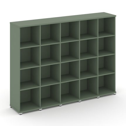 Concept Стеллаж 5 узких секций, 4 ниши CN.STU-450 Кобо/Металл Белый 2084*420*1554