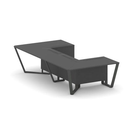 Steel Meet Стол переговорный П-образный KD-PR.B.SP-07P Антрацит/Металл Антрацит 1600*3200*750