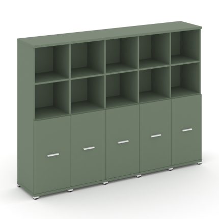 Concept Шкаф 5 узких секций, 4 ниши CN.STU-451 W Кобо/Металл Белый 2084*420*1554