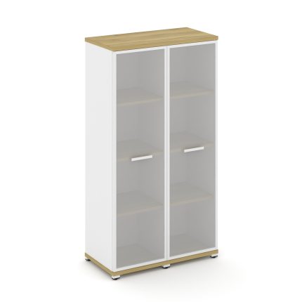 Concept Шкаф 2 узкие секции, 4 ниши CN.STU-426 RMW W Дуб Винченцо/Белый Бриллиант/Металл Белый/Сатин