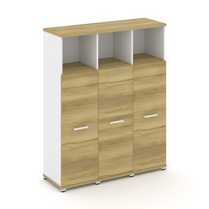 Concept Шкаф 3 узкие секции, 4 ниши CN.STU-433 W Дуб Винченцо/Белый Бриллиант/Металл Белый 1252*420*