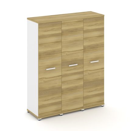 Concept Шкаф 3 узкие секции, 4 ниши CN.STU-436 W Дуб Винченцо/Белый Бриллиант/Металл Белый 1252*420*