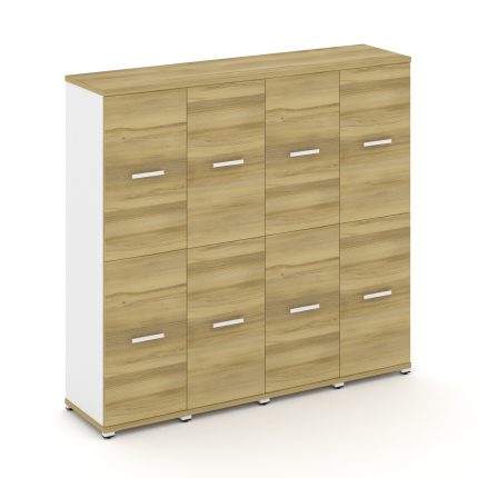 Concept Шкаф 4 узкие секции, 4 ниши CN.STU-442 W Дуб Винченцо/Белый Бриллиант/Металл Белый 1668*420*