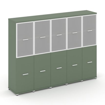 Concept Шкаф 5 узких секций, 4 ниши CN.STU-452 RMW W Кобо/Металл Белый/Сатин 2084*420*1554