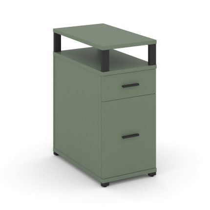 Concept Тумба опорная/приставная 1 ящ.+1 распаш. фасад с надставкой CN.TGO-006 B Кобо/Металл Черный