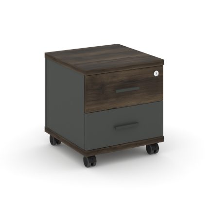 Concept Тумба мобильная 2 ящ. CN.TUM-001 A Дуб Мали/Антрацит/Металл Антрацит 420*420*448
