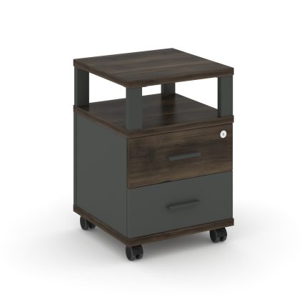 Concept Тумба мобильная 2 ящ. с надставкой CN.TUM-002 A Дуб Мали/Антрацит/Металл Антрацит 420*420*61